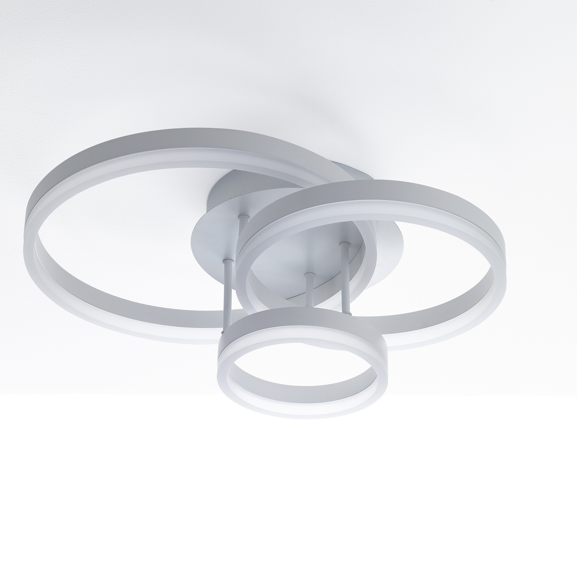 Plafonnier Tomasucci RINGS, en acier et métal, blanc