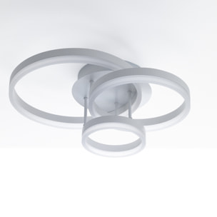 Plafonnier Tomasucci RINGS, en acier et métal, blanc