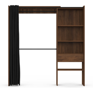 Dressing Aline extensible 120-170cm effet noyer 1 colonne