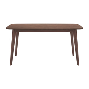 Table rectangulaire 6 personnes en bois foncé 150 cm - Oman