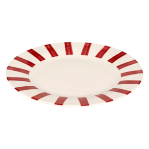 Lot de 6 assiettes plates Cheri rouge D26,8xH2,4cm