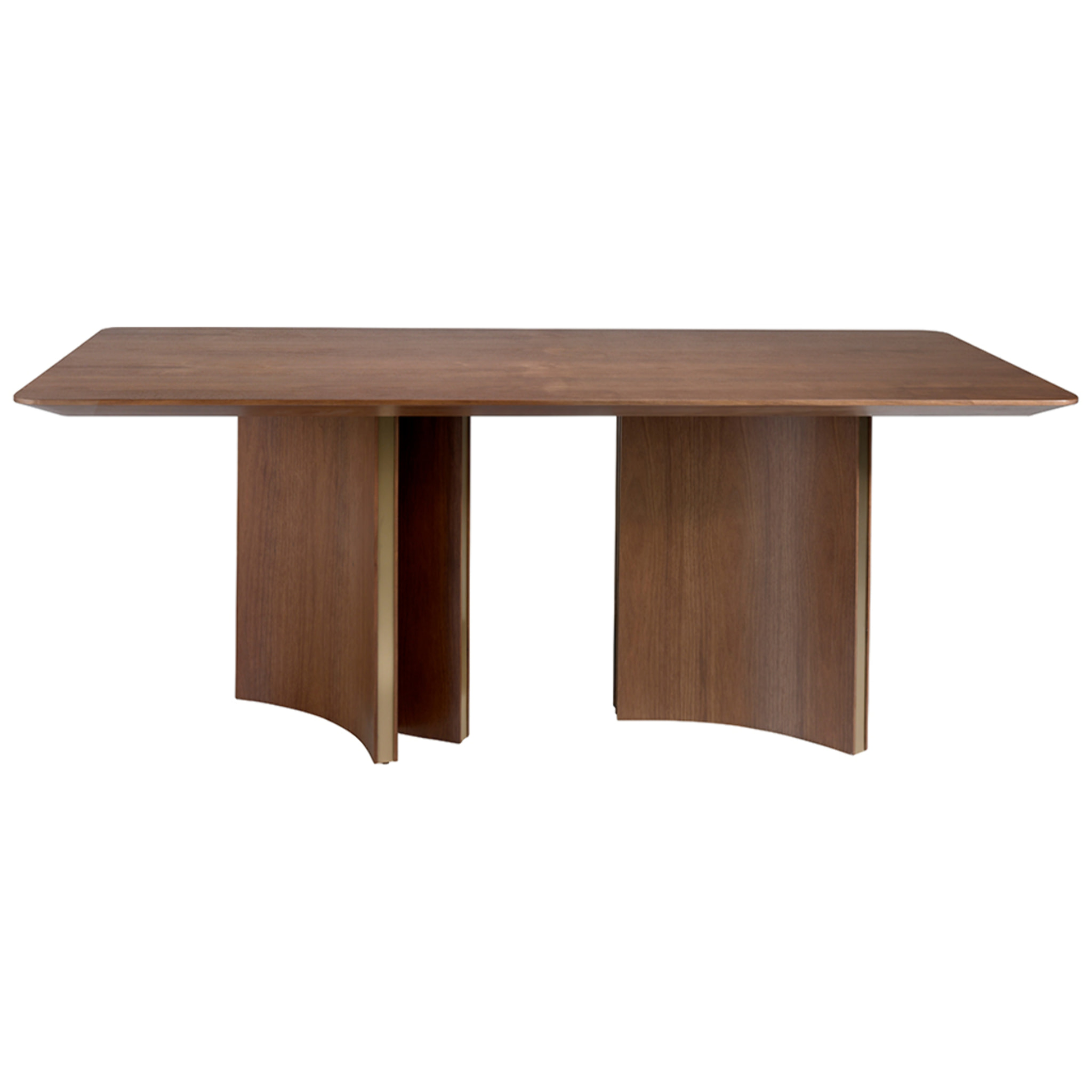 Mesa comedor Angel Cerdá rectangular con tapa fija de madera chapada en nogal natural 200x100x76cm