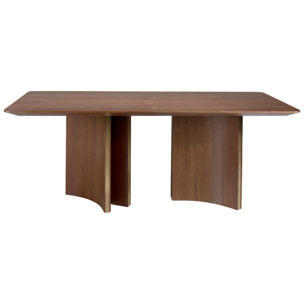 Mesa comedor Angel Cerdá rectangular con tapa fija de madera chapada en nogal natural 200x100x76cm