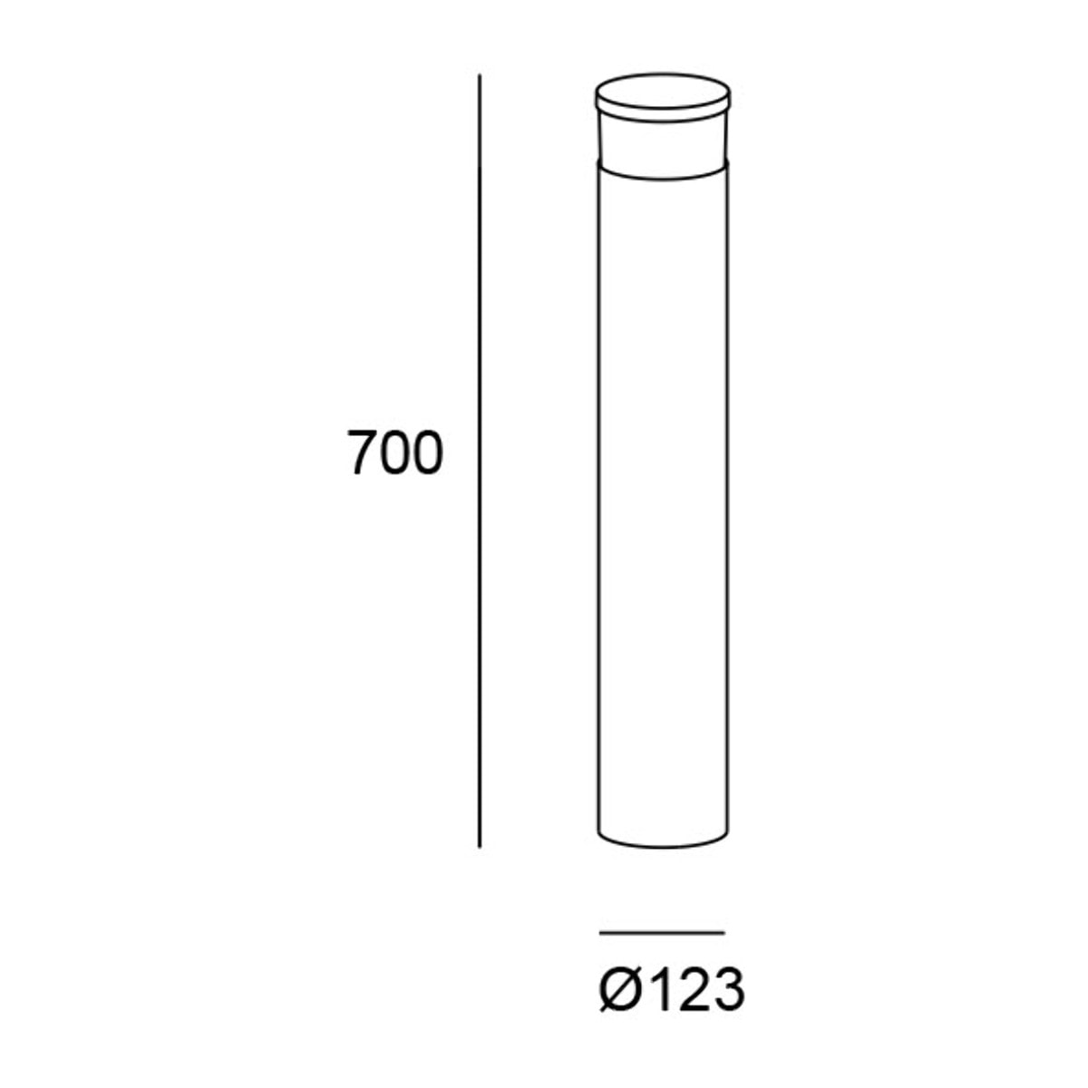 LEDS C4 Baliza Ip66 Dan Led 8.9.,W Sw 3000-4000K On-Off Gris Urbano 439Lm
