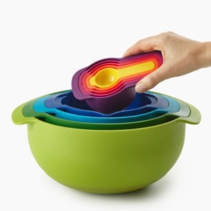 Nest™ ensemble compact de 9 bols mélangeurs, multicolore (40031)
