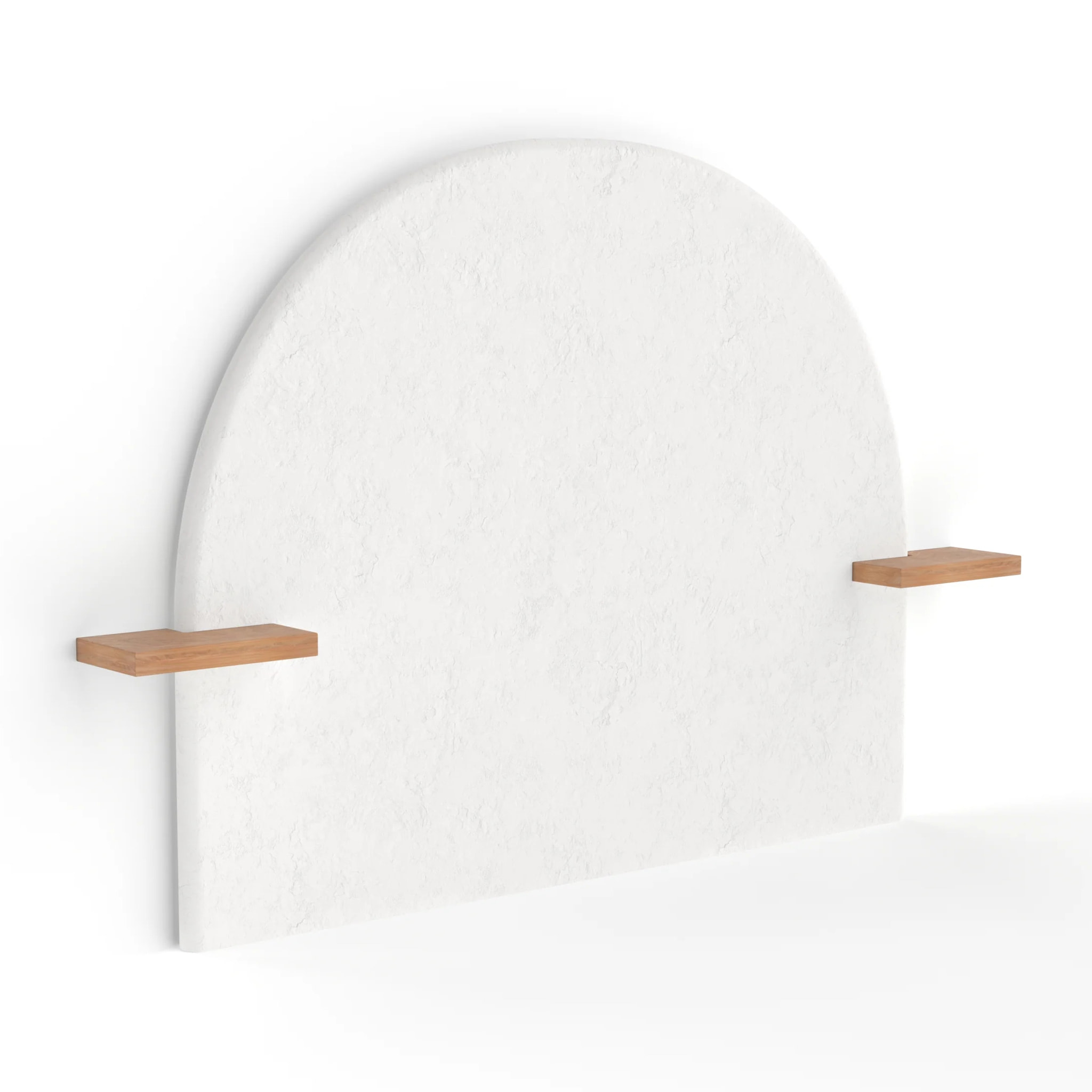 Tête de lit en plâtre blanc cassé et bois d'acacia 175 cm - Fira