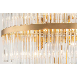 Lampara Techo Cristal Metal Dorado 60x60x67 Cm