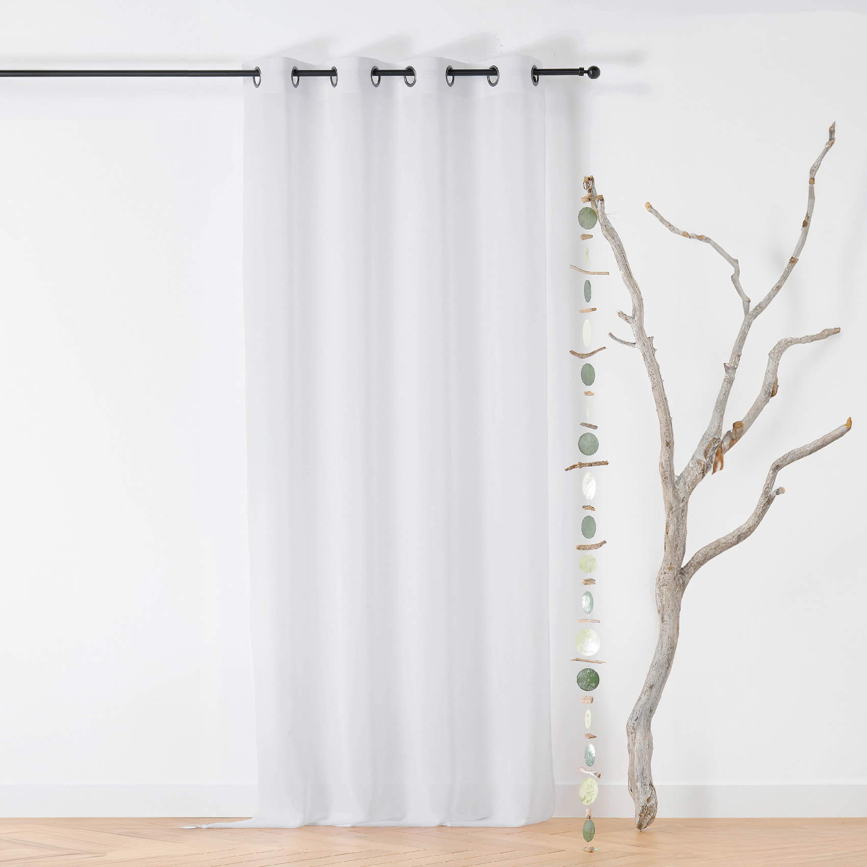 Voilage à Oeillets en Tissu Recyclé - Blanc