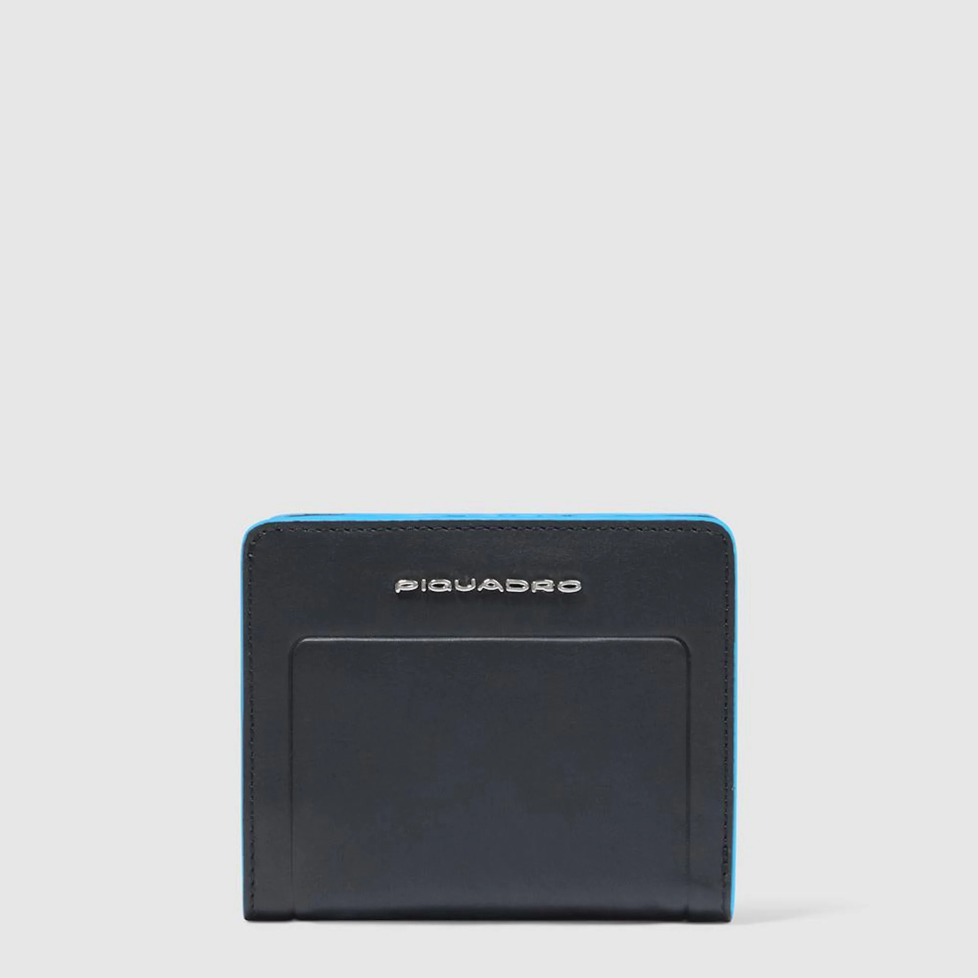 Piquadro Portafogli da piccolo in pelle con porta monete, porta carte di credito e protezione RFID