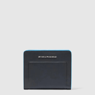 Piquadro Portafogli da piccolo in pelle con porta monete, porta carte di credito e protezione RFID