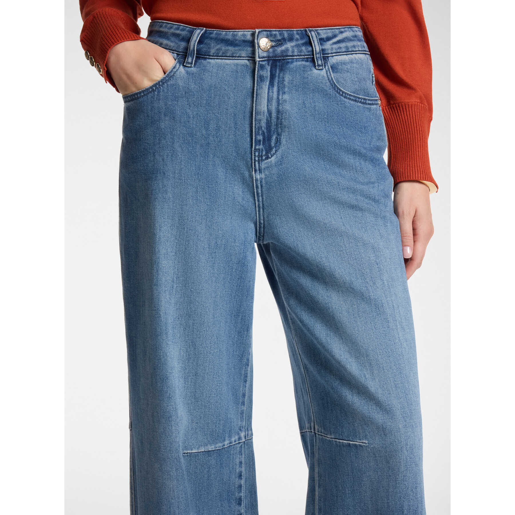 Elena Mirò - Jeans flare con detalles cosidos - Azul