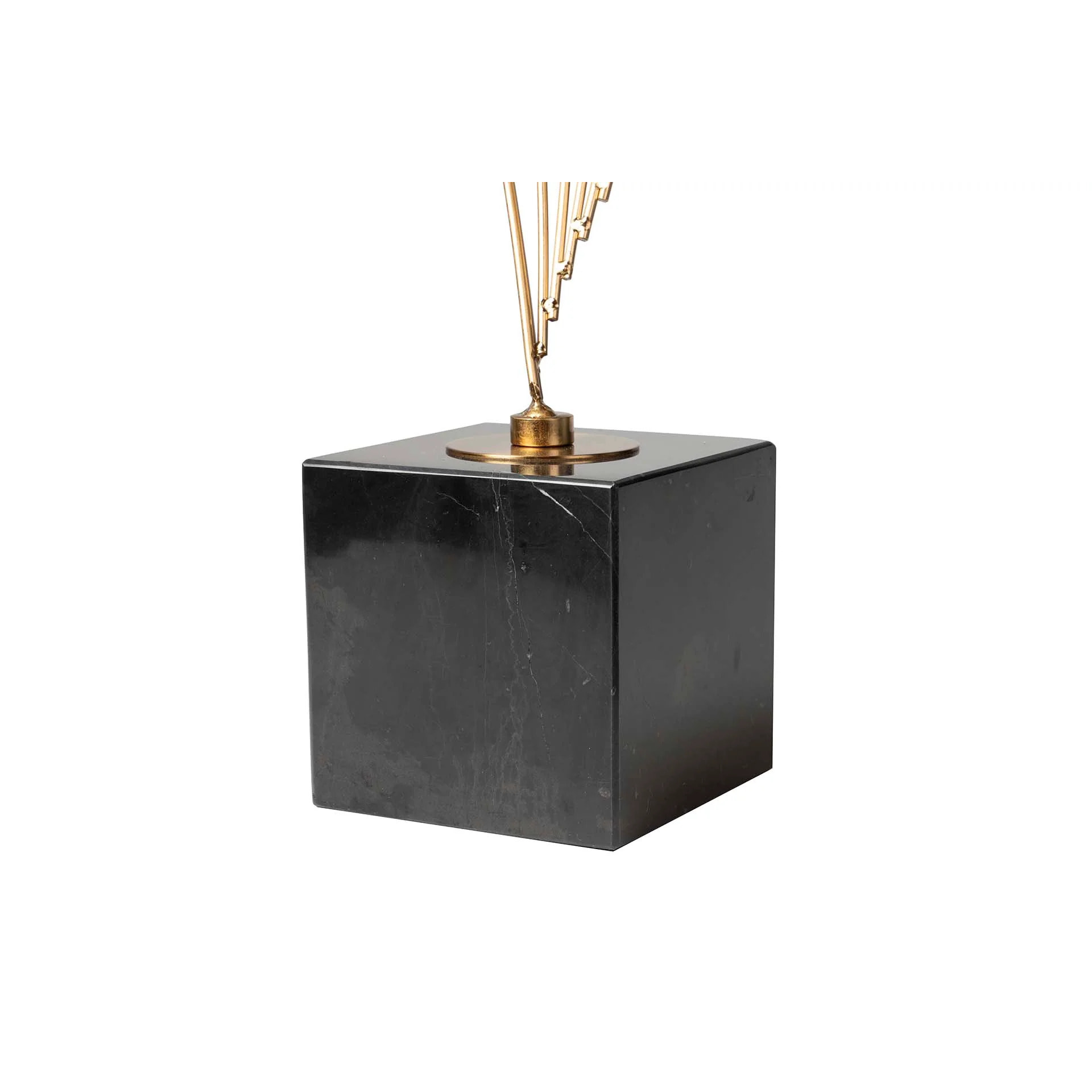 Figura De Metal Dorado Negro 25x25x73 Cm