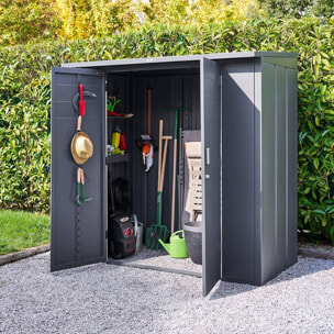 Abri de jardin Forgia gris graphite en acier galvalisé 191x117x200 cm