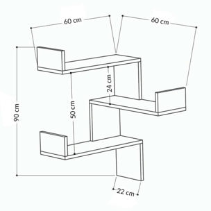 Mensola Dpiacezz, Scaffale, Ripiano a muro, Scaffalatura multiuso, 60x90h60 cm, Quercia