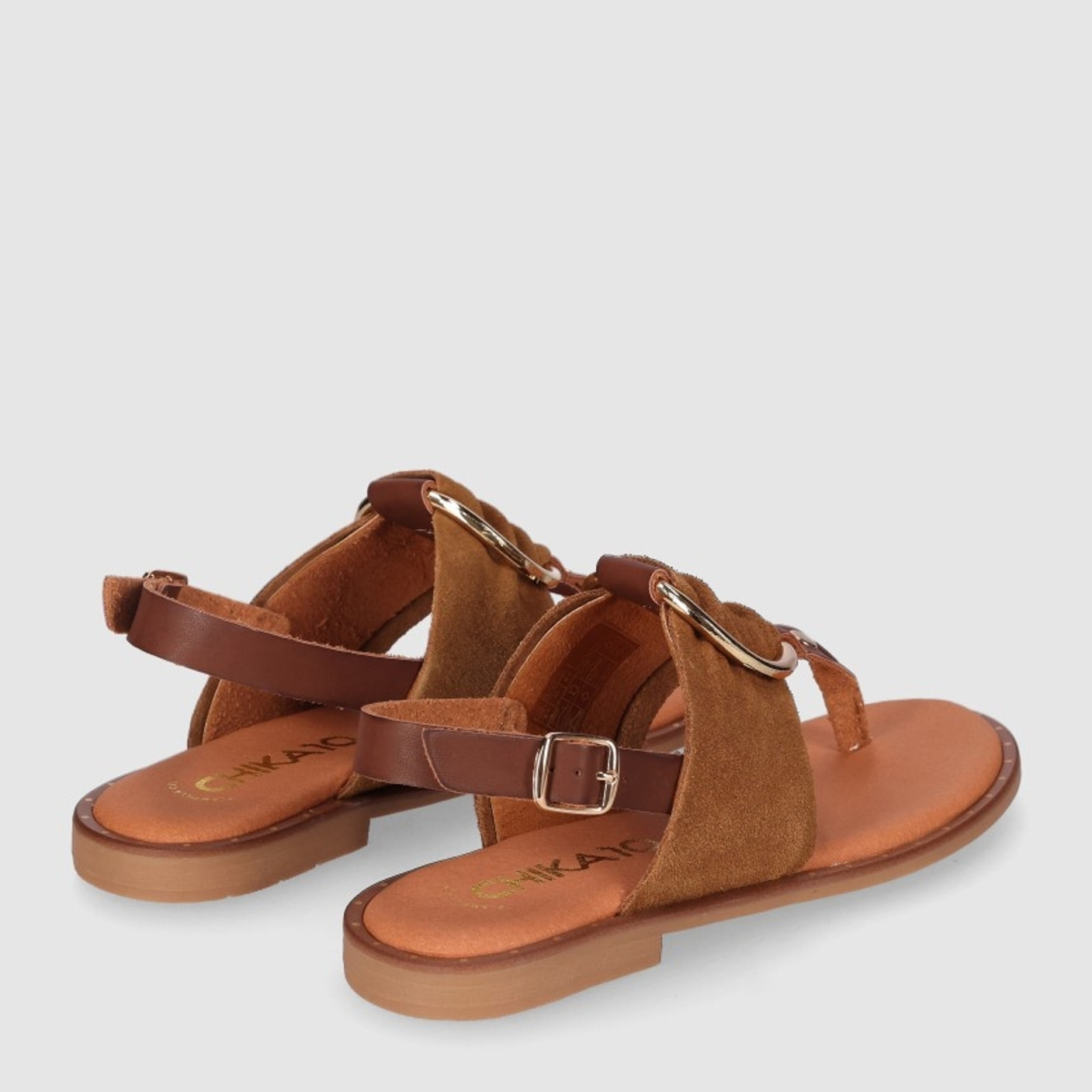 Sandalias de Serraje - Cuero - Tacón: Bajo