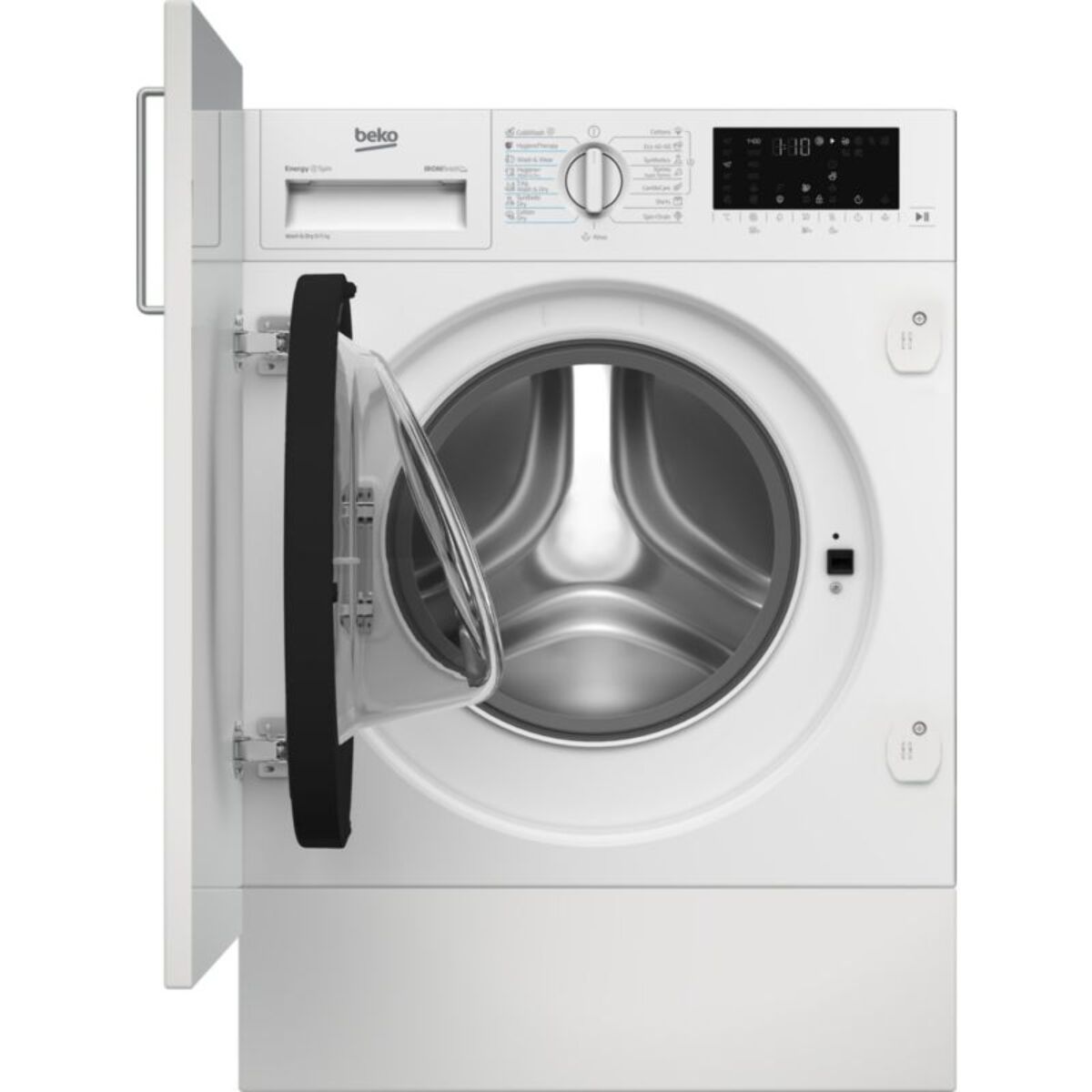 Lave linge séchant hublot encastrable BEKO B5DBT68547W - 8/5 kg - 1400 tr/min - Classe D - Moteur induction