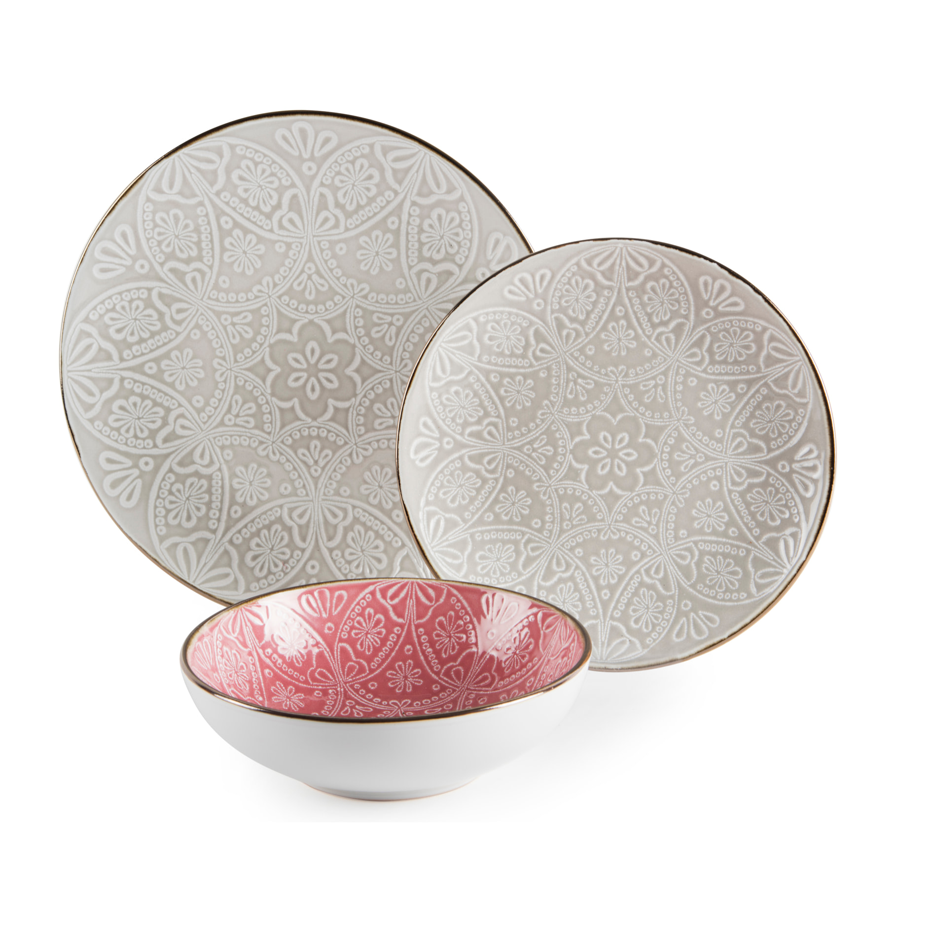 Servizio piatti 18 pezzi Excelsa – Versailles Grigio, Stoneware Multicolore