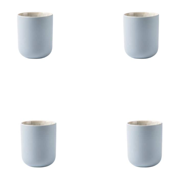 Lot de 4 tasses bleu - "Iris"