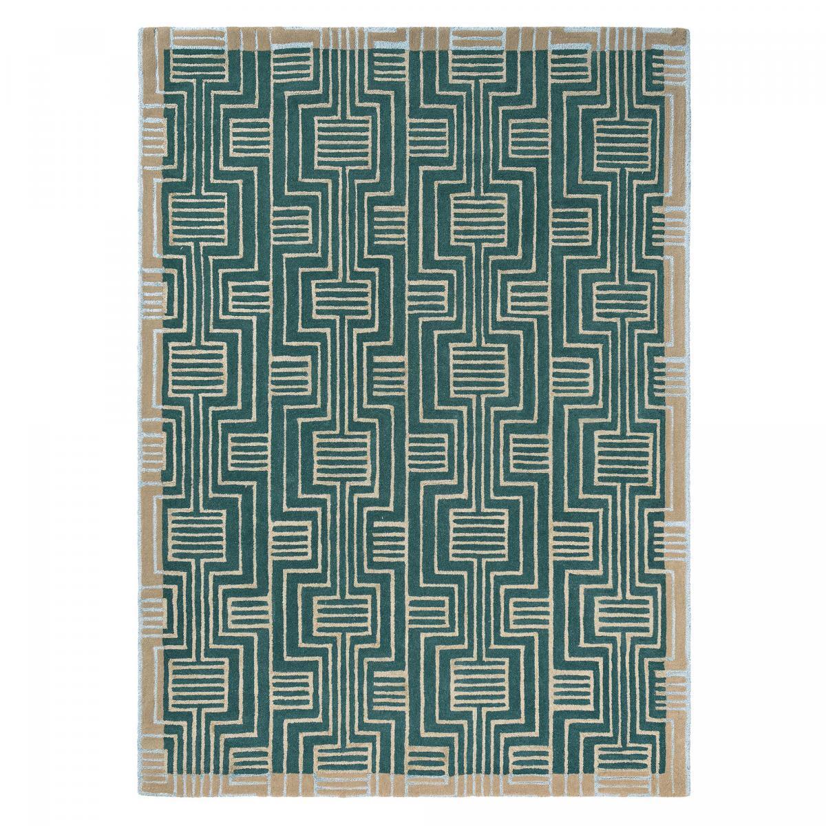 Tapis salon et chambre fait à la main en laine motif géométrique CIOL
