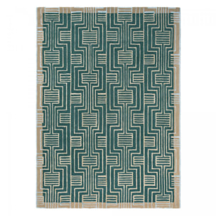 Tapis salon et chambre fait à la main en laine motif géométrique CIOL