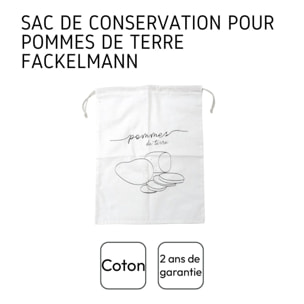 Sac de conservation pour pommes de terre en coton Fackelmann Nature