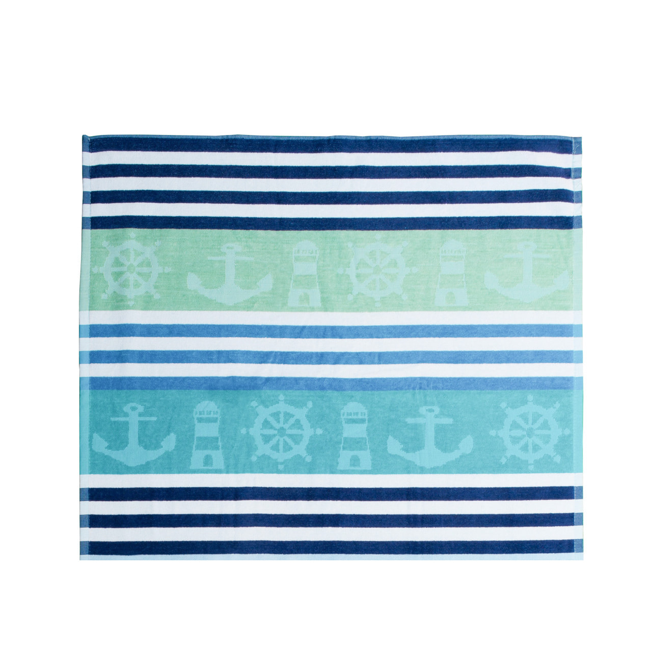 Telo Mare Spugna Jacquard Spiaggia Disegno Nautik