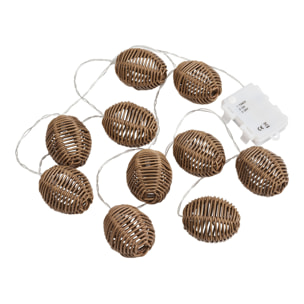 Filo luminoso LED Carlisle in polyrattan e metallo natural/nero — 180 cm