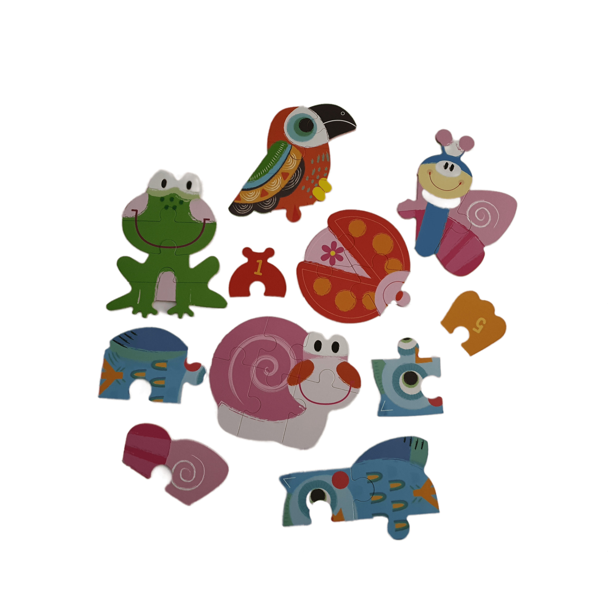 PUZLES MÚLTIPLES 6 EN 1: INSECTOS Y ANIMALES 3 a 6pcs/puzle (CAJA METÁLICA)