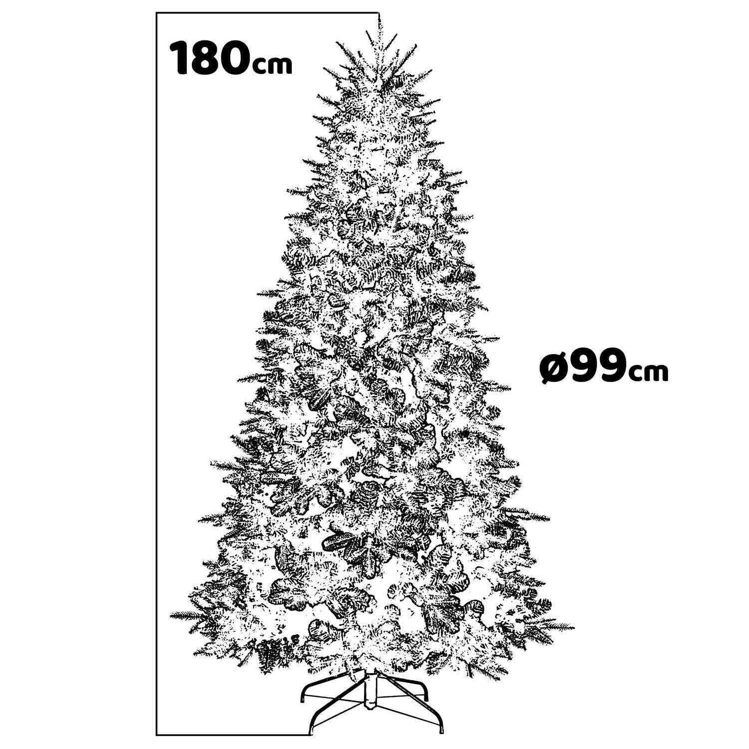 Safari - Albero di Natale effetto realistico in PE e PVC ø99x180H, 775 rami