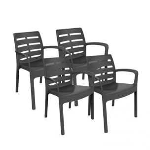 Pack 4 sillas de exterior Maui Antracita