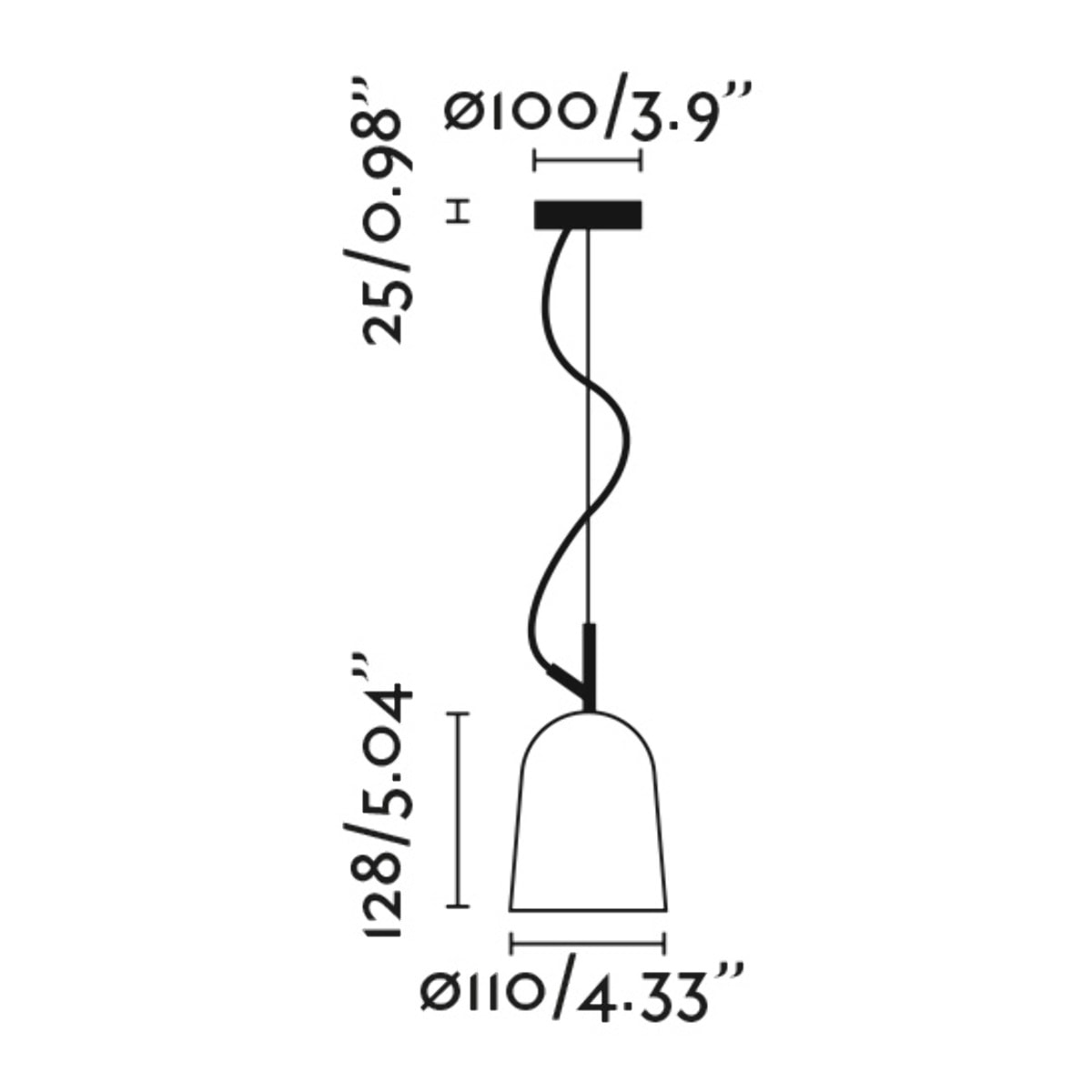 STUDIO 110 Lampe suspension rose