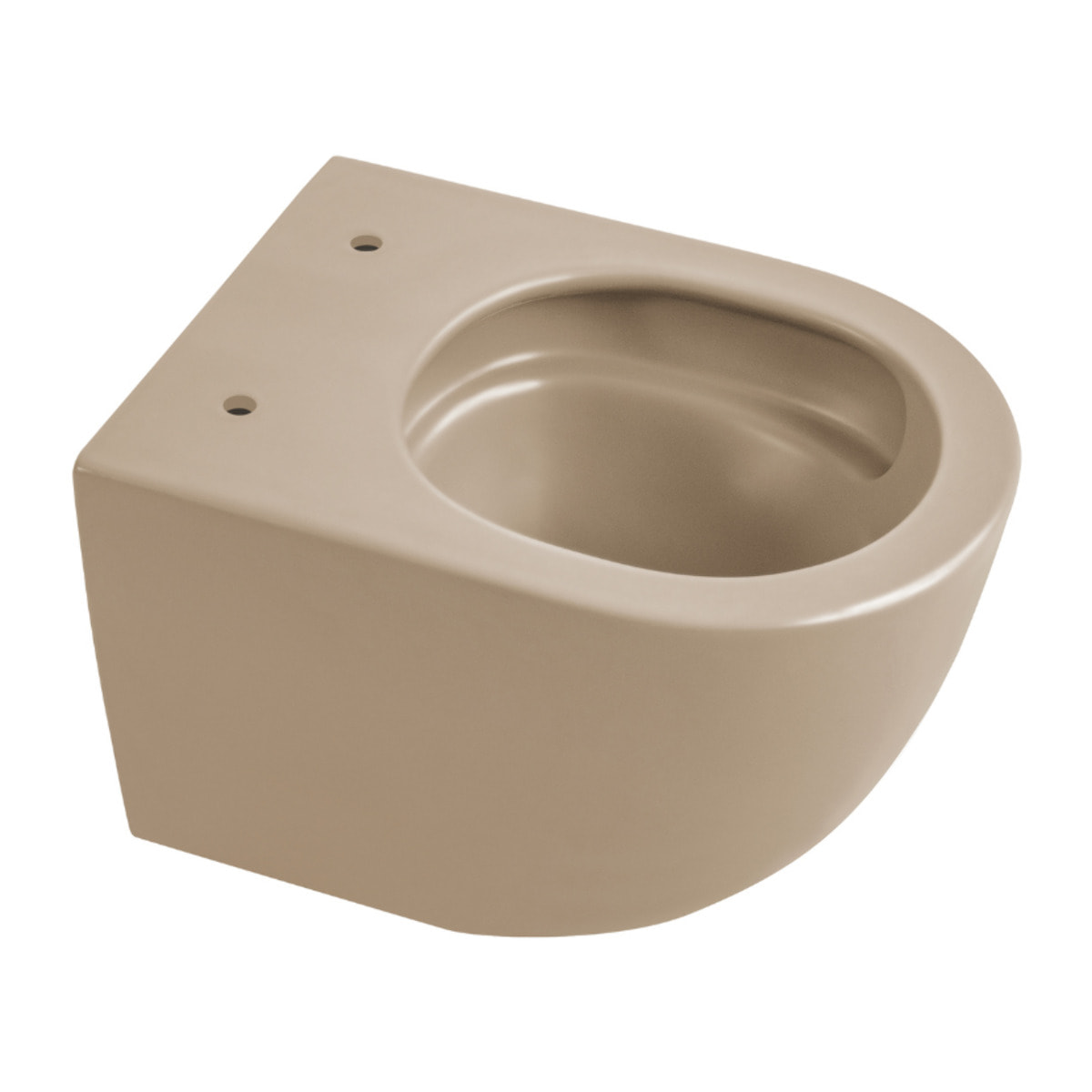 PixL Cuvette suspendue céramique sans bride Tornado Quiet et fixations invisibles+abattant Softclose,moka mat (CEPX010RTORPMOM)