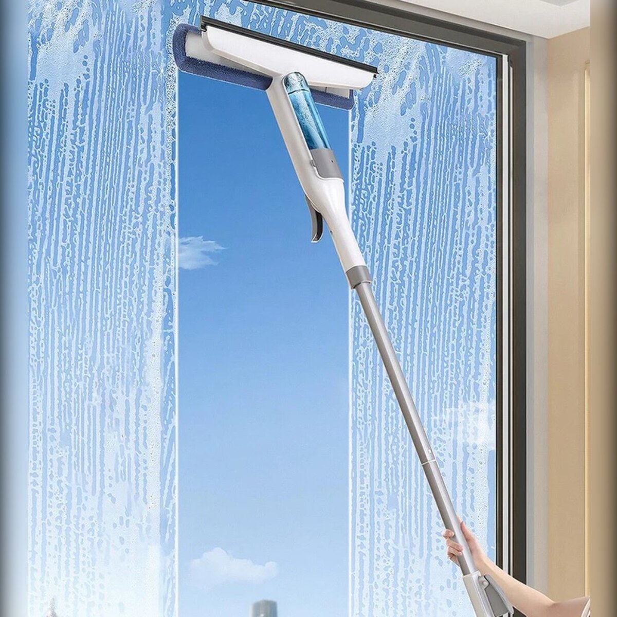 Limpiador de ventanas 3 en 1 con depurador de aerosol