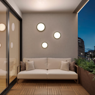 LEDS C4 Basic Sensor Plafón de Techo o Aplique Pared para Exterior Sensor Crepuscular de Movimiento. Luz LED Cálida IP65