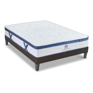 Ensemble matelas Suite Présidentielle & Sommier KIT15, 28 cm, Mémoire de Forme, Technologie Tri-Lattes, Soutien Ferme