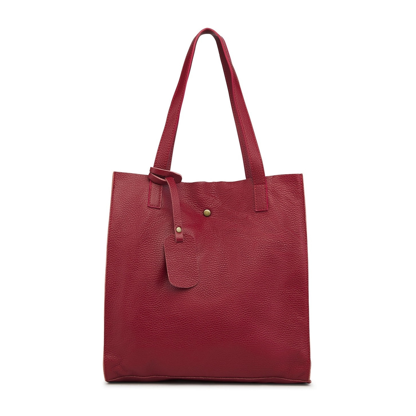 Borse Donna colore Rosso-in pelle Made in Italy 33x38x15cm