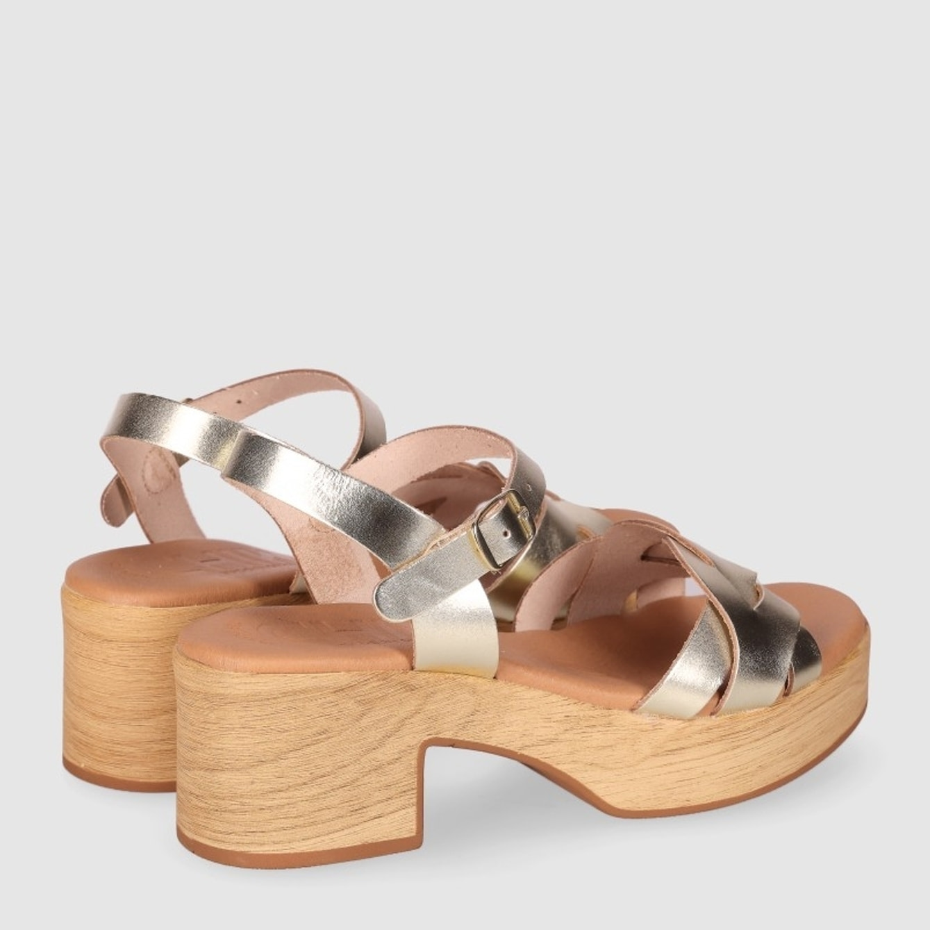 Sandalias de Piel - Oro - Tacón: 6 cm