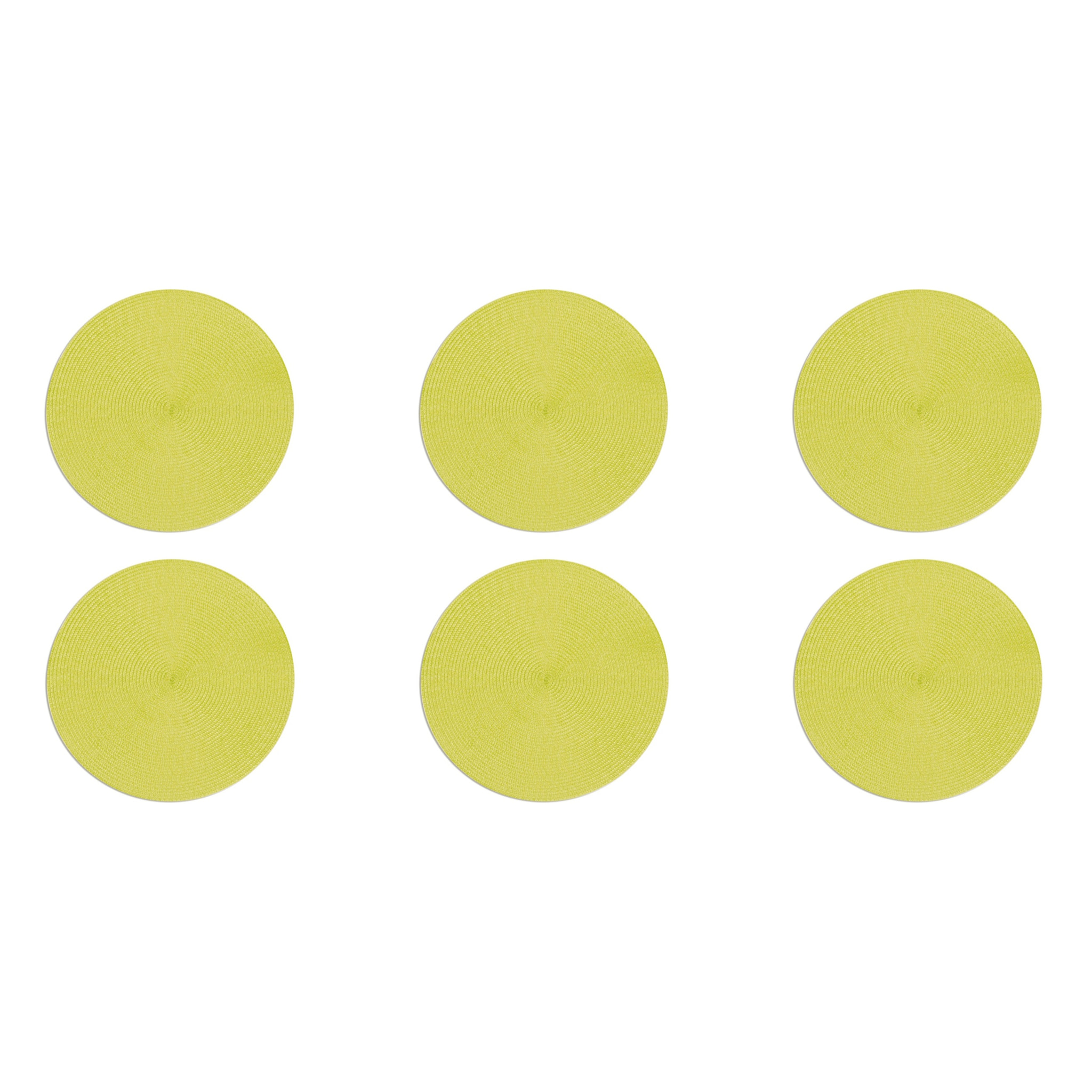 Set 6 tovagliette tonde Excelsa – Round, Polipropilene Verde