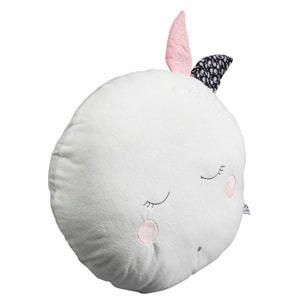 Coussin déco lune 30x30cm en polyester blanc