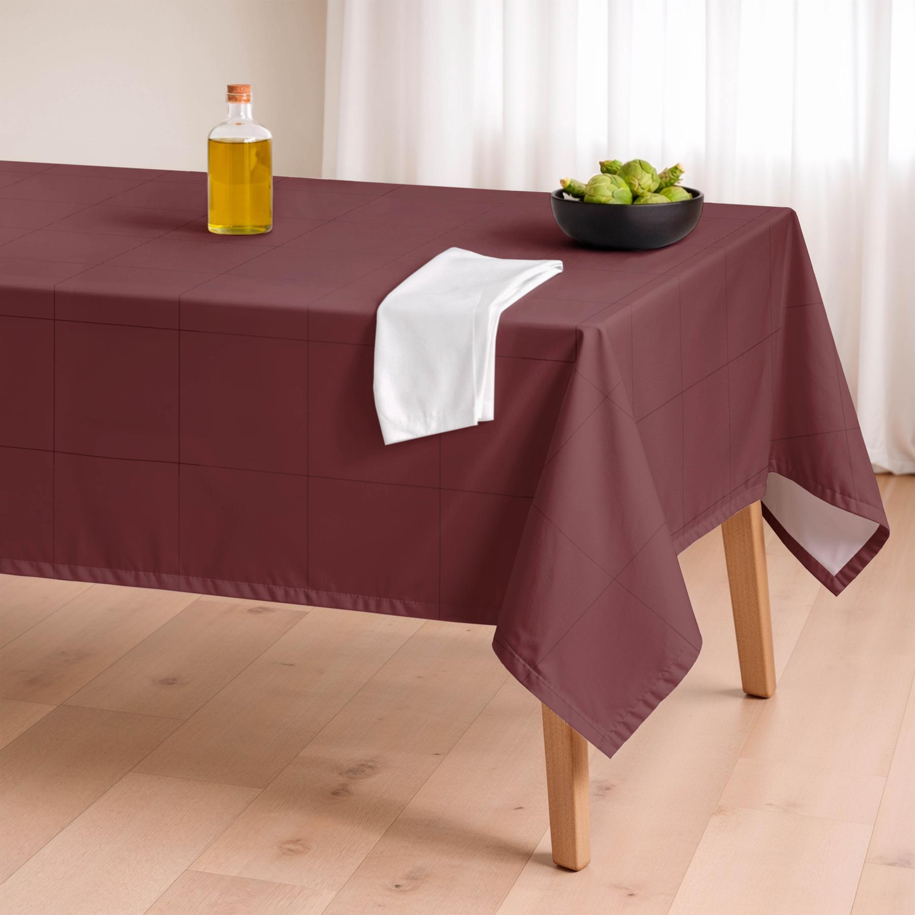 Nappe anti-taches LAO BORDEAUX - en 100 % coton