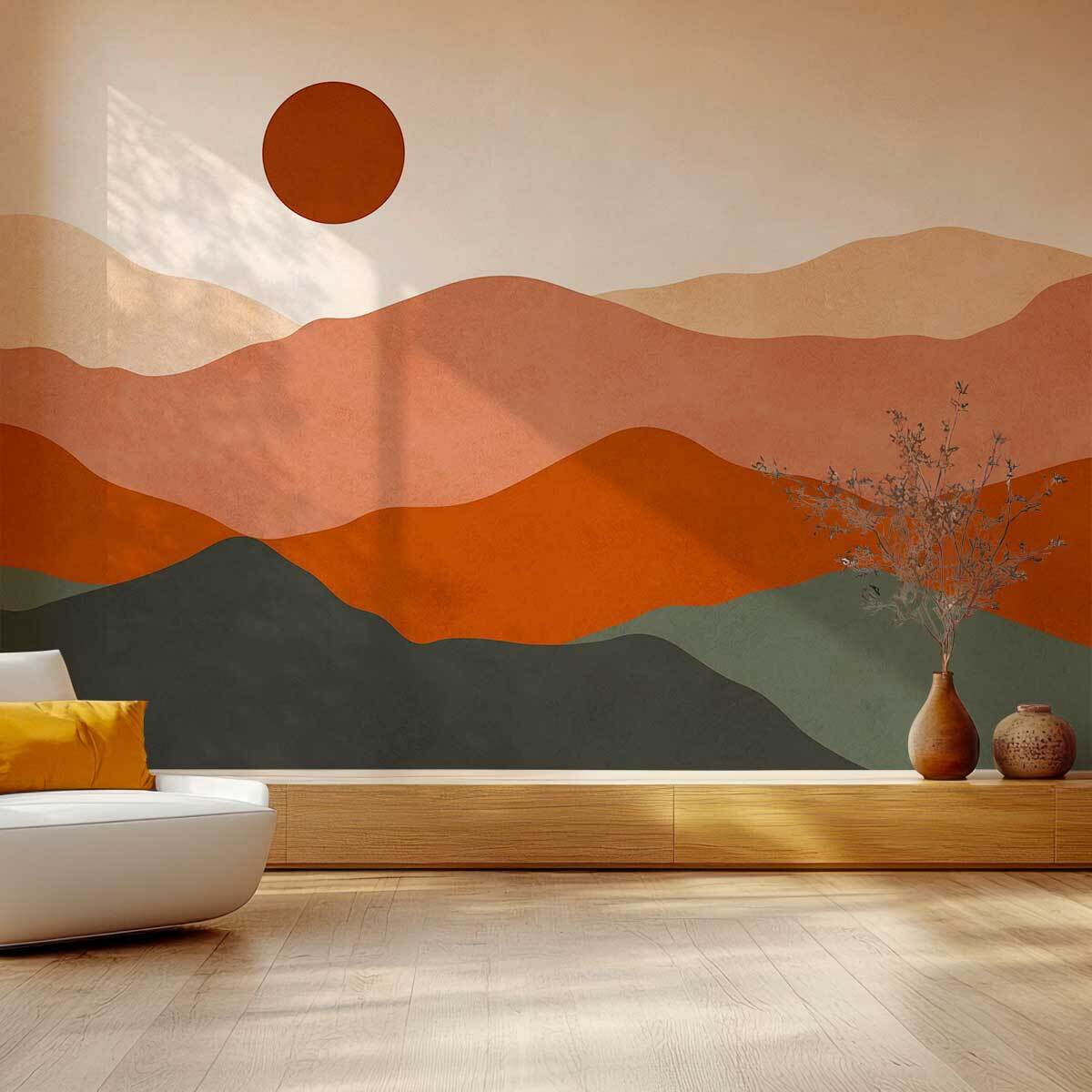 Papier peint panoramique graphique Intissé