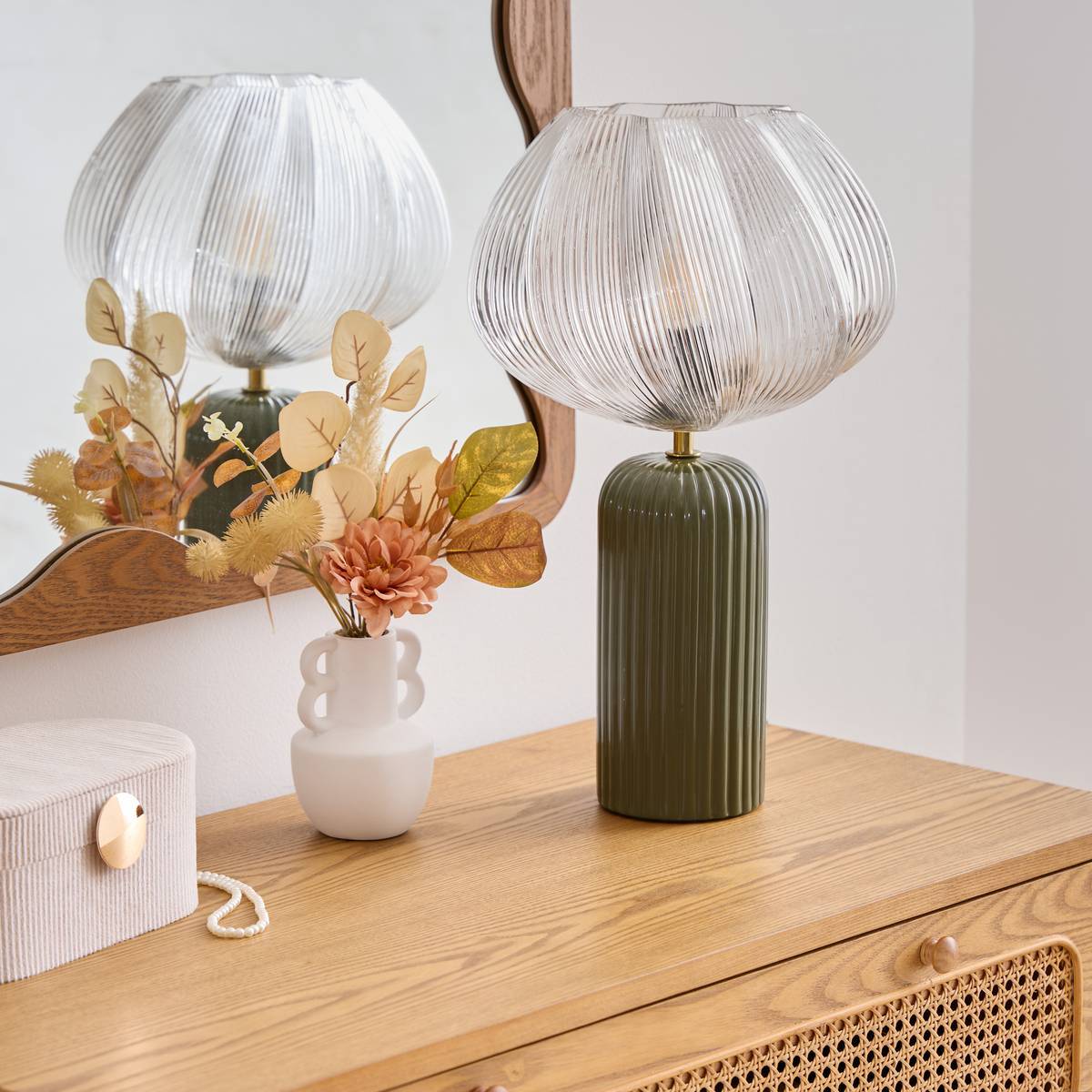 Lampe à poser Phylas vert Kaki H45,5cm