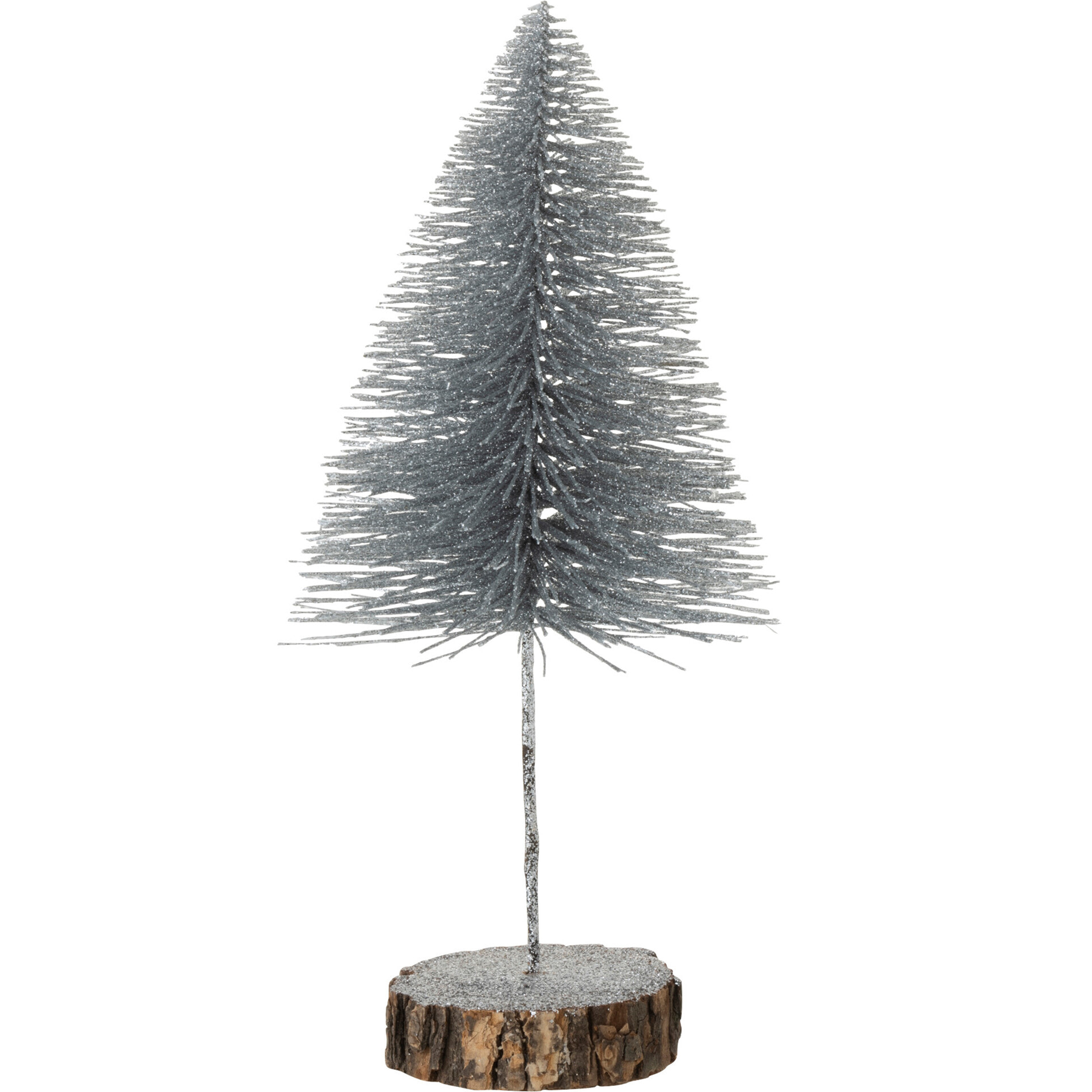 J-Line décoration Sapin De Noël Paillettes - plastique - argent - large - 2 pcs