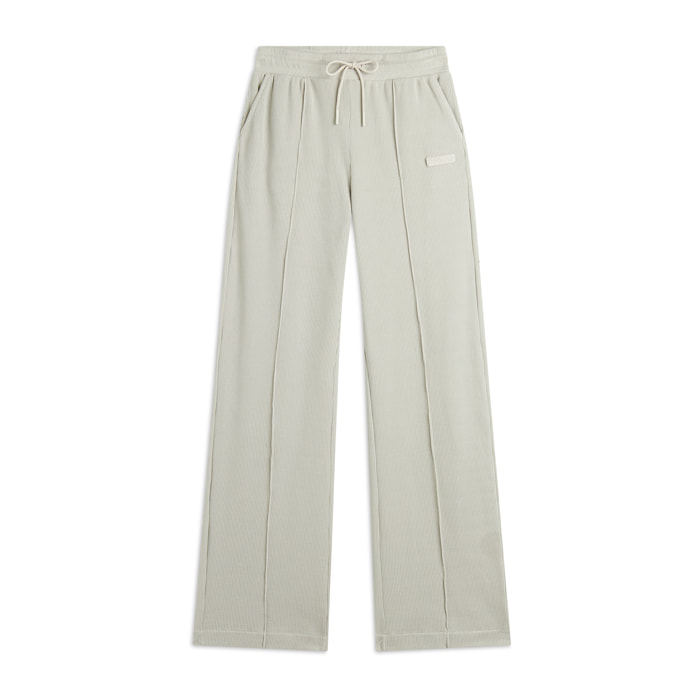 Pantaloni comfort fit da donna in tessuto jersey waffle