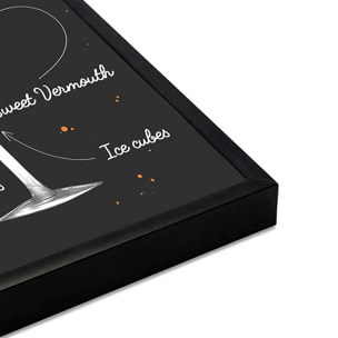 Affiche encadrée cocktail Manhattan Affiche + cadre en métal - Noir