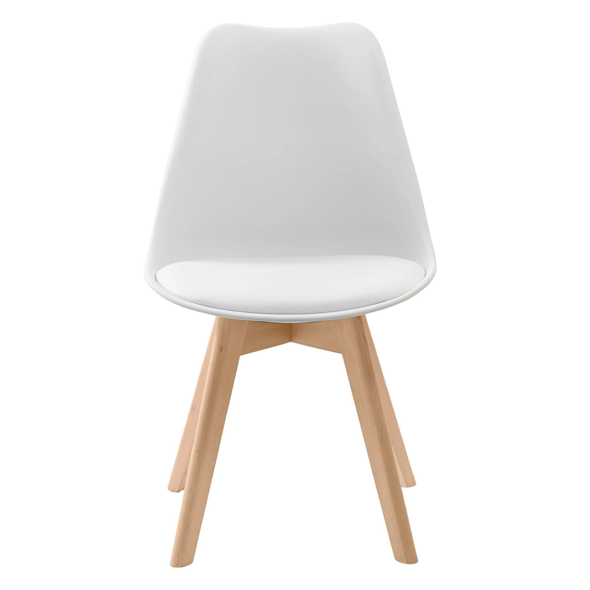 Lot de 2 chaises blanches et pieds bois - Skandi
