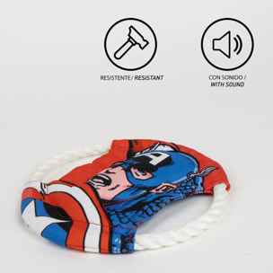 Frisbee para perros con cuerda diseño marvel capitan américa