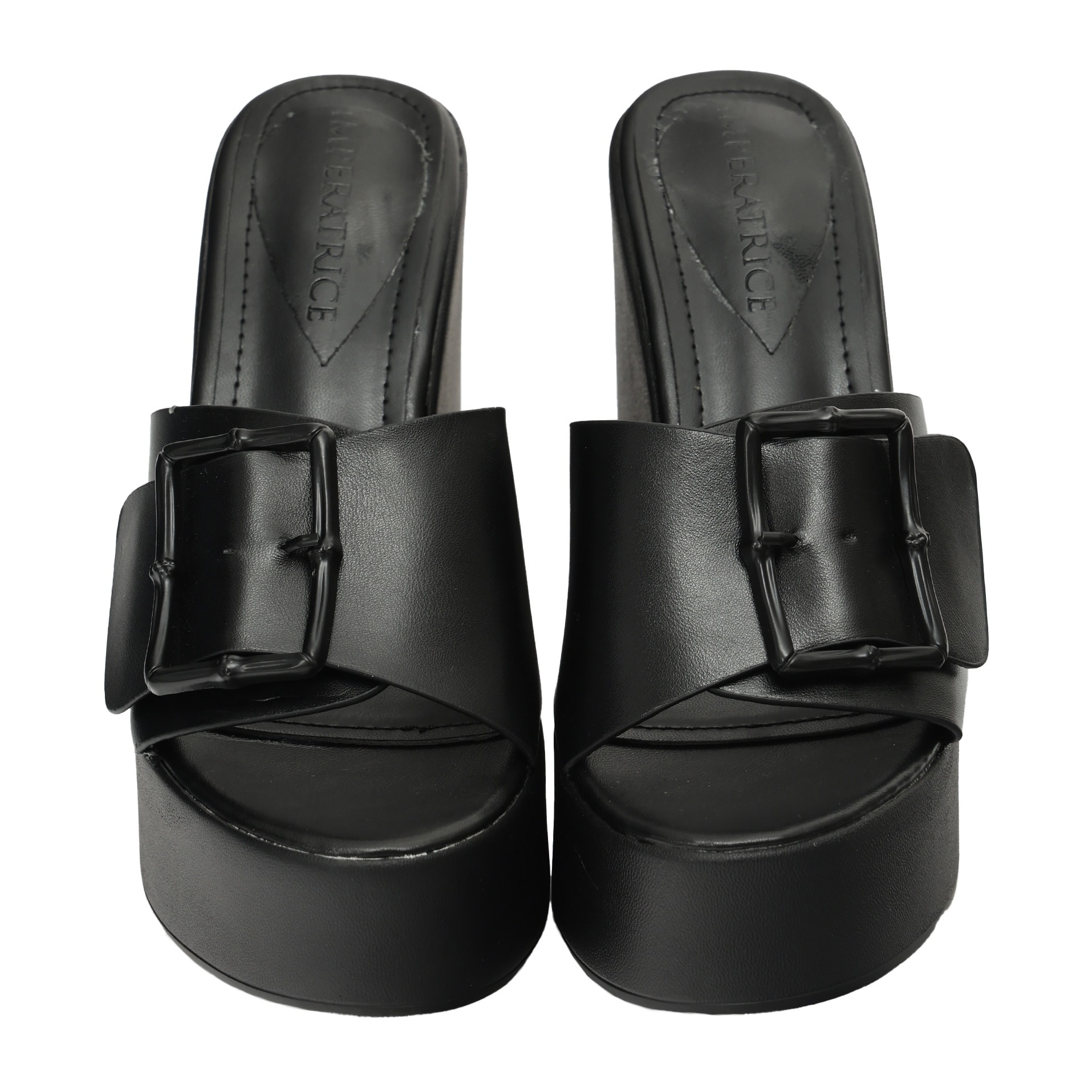 Ciabatta con zeppa - tacco 12,5 cm - plateaux 4,5 cm