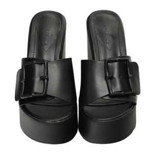 Ciabatta con zeppa - tacco 12,5 cm - plateaux 4,5 cm