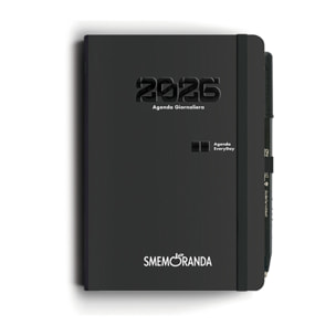 Agenda Smemoranda Everyday 2026 Giornaliera 12 mesi ,B6, nero